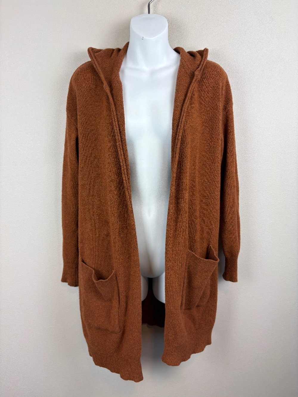 Hem & Thread Open Front Hooded Cardigan - Size Medium
